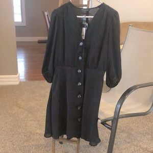 Black silk party dress